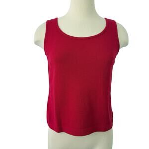 St. John Knit Tank Top Wool Sleeveless Sweater Red | Size: P (XS/S)